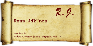 Ress János névjegykártya